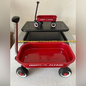 Pair of Radio Flyer toy wagons 8” and 14”